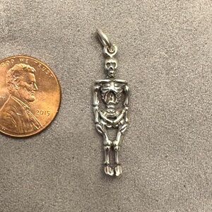 Silver Skeleton Pendant Charm
